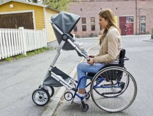 barnvagn för rullstolsburna