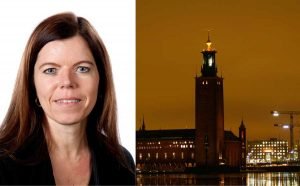 Collage med Isabel och stadshuset