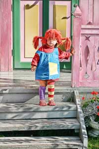 Foto på liten Pippi Långstrump.