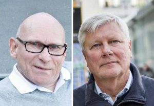 Pelle Kölhed (till vänster) uppges lämna Funktionsrätt Sveriges styrelse i protest mot att Lars Ohly (till höger) inte vill avgå.