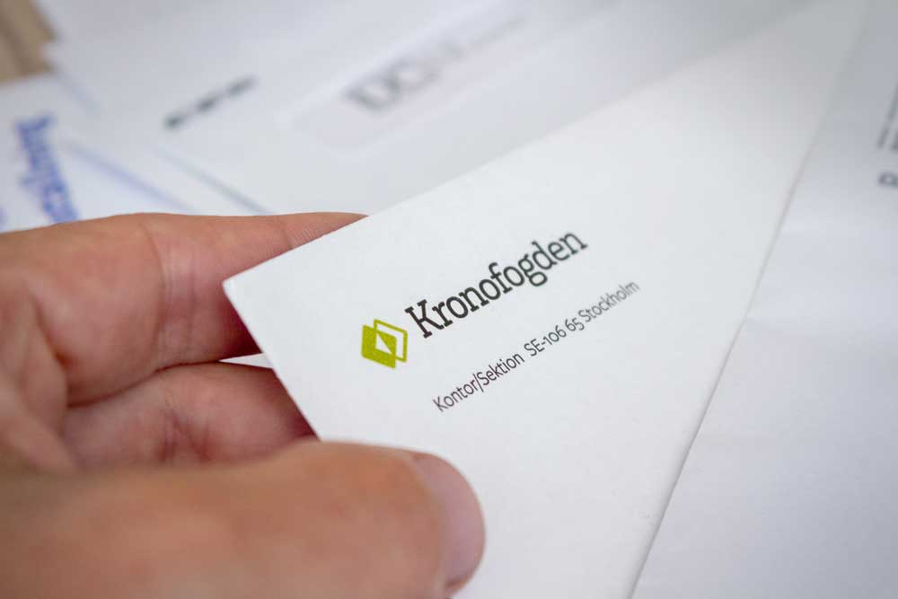 Kronofogdens brevpapper. Foto: Kronofogden