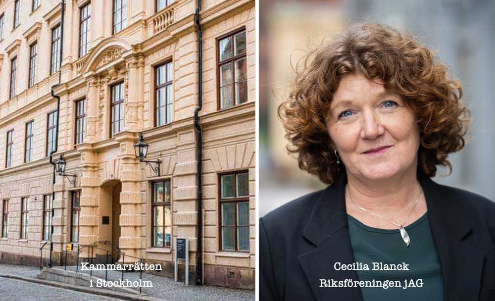Kammarrätten i Stockholm. Cecilia Blanck, Riksföreningen JAG. Foton: Linnea Bengtsson.
